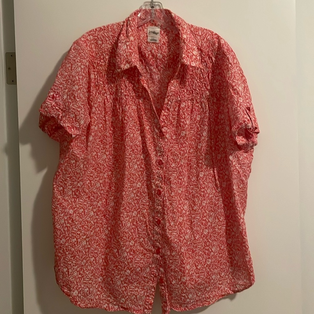 3X just my size pink and white shirt hundred percent cotton